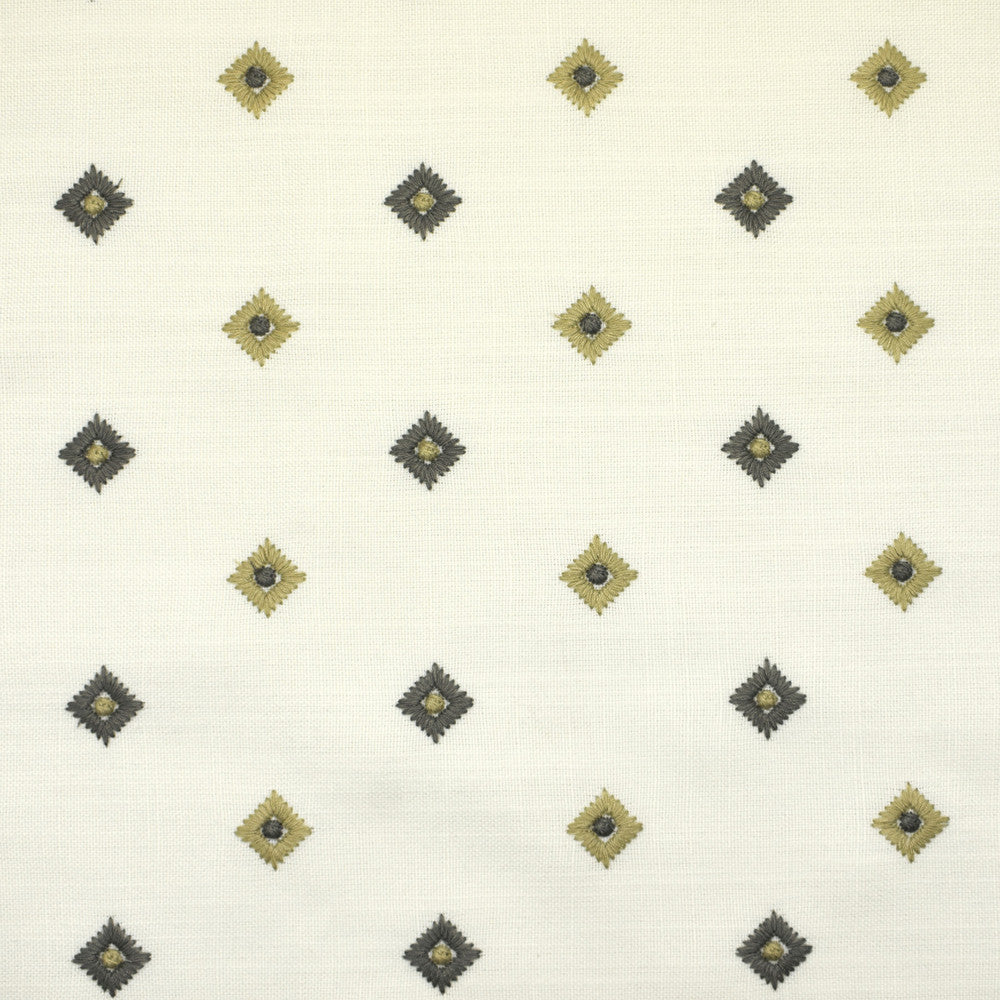 S1542 Vanilla by Greenhouse Fabric 100% Polyester With 100% Polyester Embroidery India 9,000 double rubs </p><p>Repeat: 3.75" H, 3" V 57" - Fabric Carolina -
