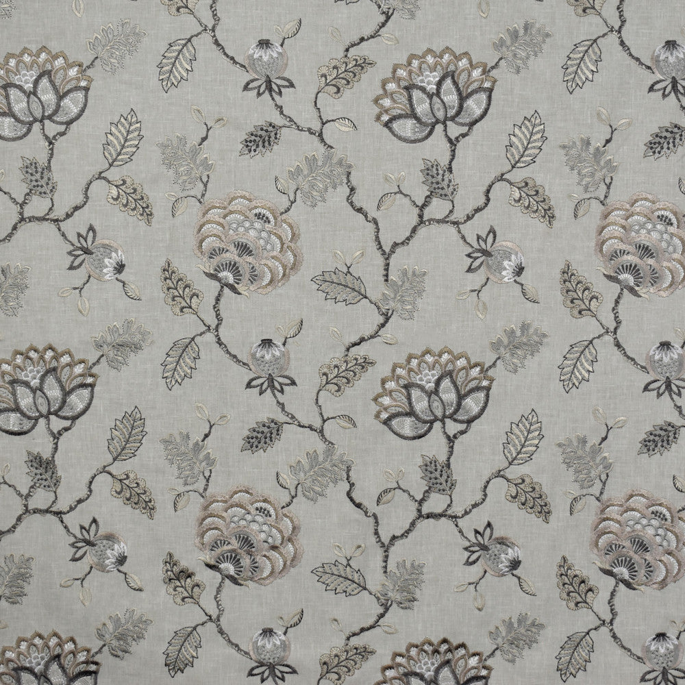 S1607 Steel by Greenhouse Fabric 52% Polyester, 48% Cotton With 100% Viscose Embroidery India 9,000 </p><p>Repeat: 17" H, 12.5" V 54" - Fabric Carolina -