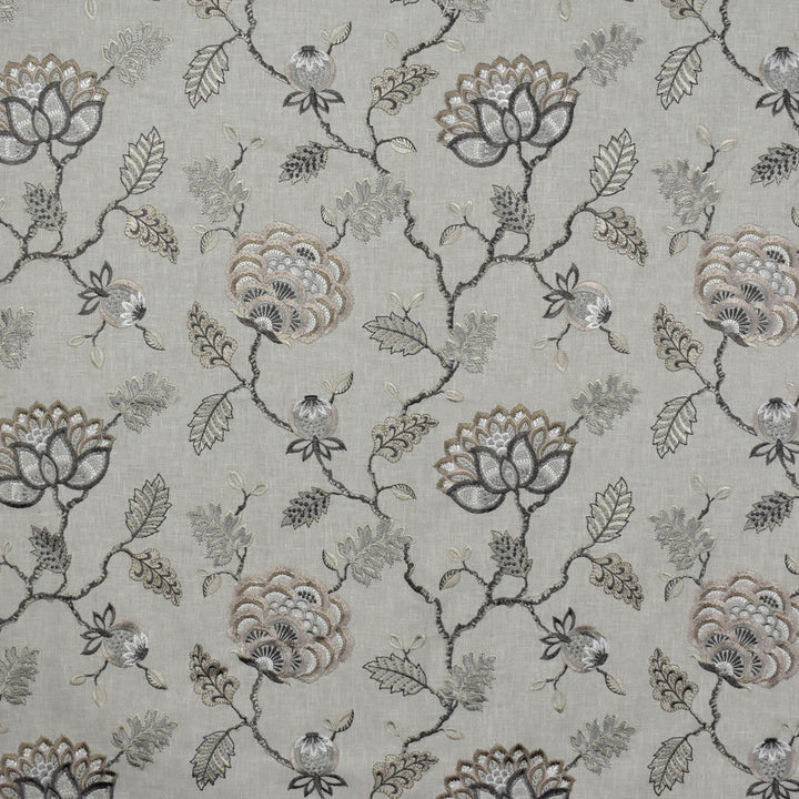 S1607 Steel by Greenhouse Designer Fabric S73: Onyx 52% Polyester, 48% Cotton With 100% Viscose Embroidery India 9,000 double rubs </p><p>Repeat: 17" H, 12.5" V 54" - Swanky Fabrics -