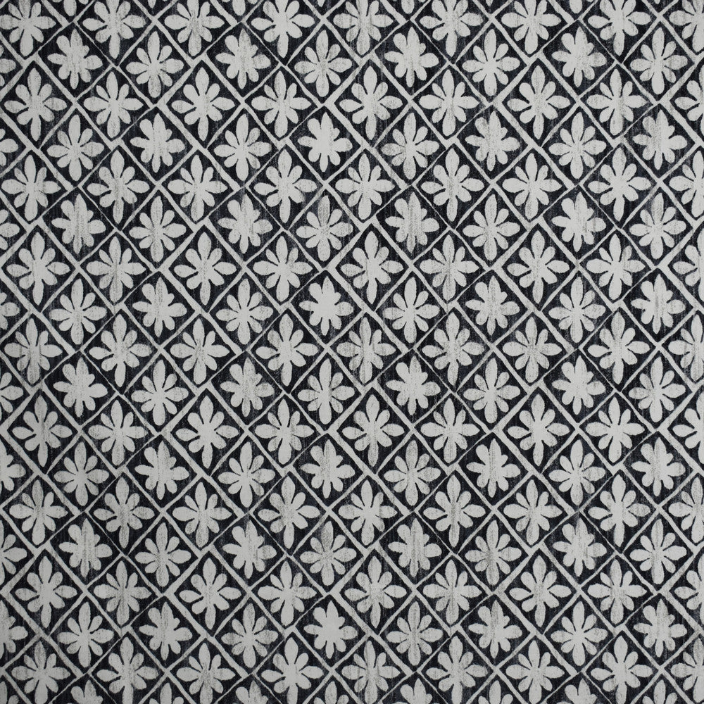 S1846 Ebony by Greenhouse Fabric S17: Marseille Black and White 100% Cotton USA 15,000 double rubs Soil & Stain Repellent </p><p>Repeat: 27" H, 27" V 54" - Fabric Carolina -