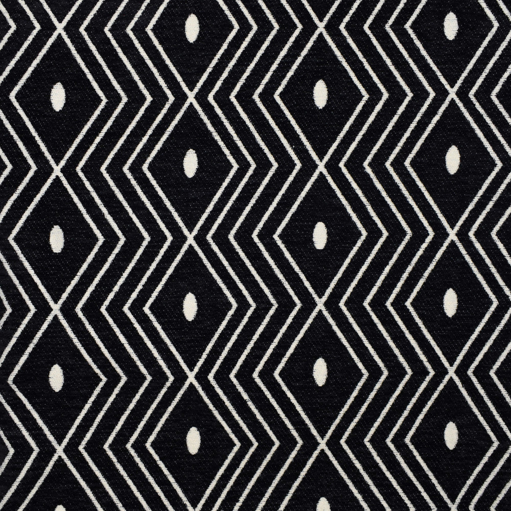 S1865 Ebony by Greenhouse Fabric S17: Marseille Black and White 100% Polyester China 12,000 double rubs </p><p>Repeat: 3.66" H, 7.24" V 54" - Fabric Carolina -