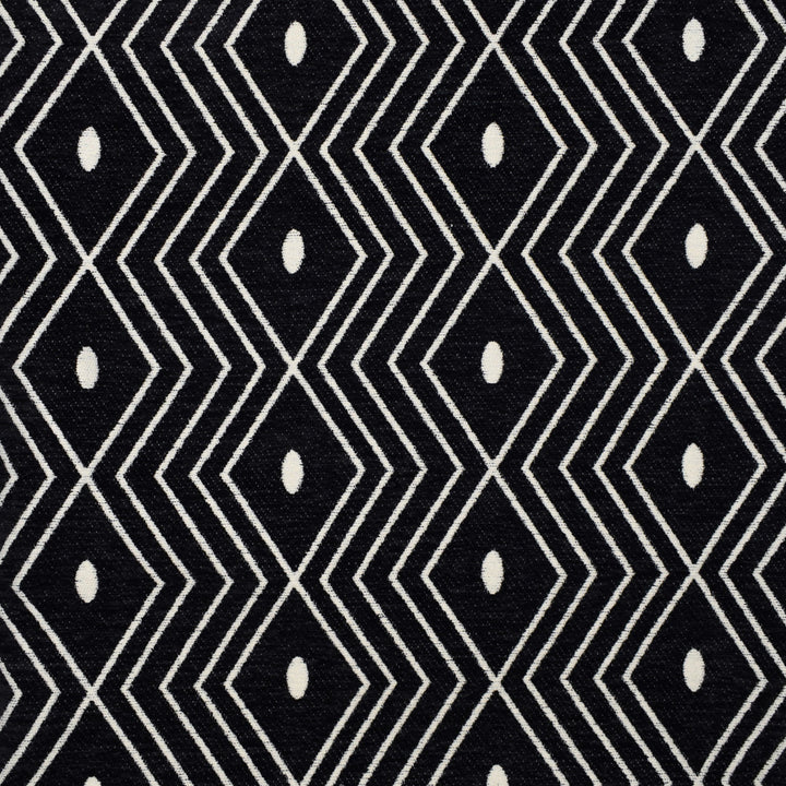 S1865 Ebony by Greenhouse Fabric S17: Marseille Black and White 100% Polyester China 12,000 double rubs </p><p>Repeat: 3.66" H, 7.24" V 54" - Fabric Carolina -