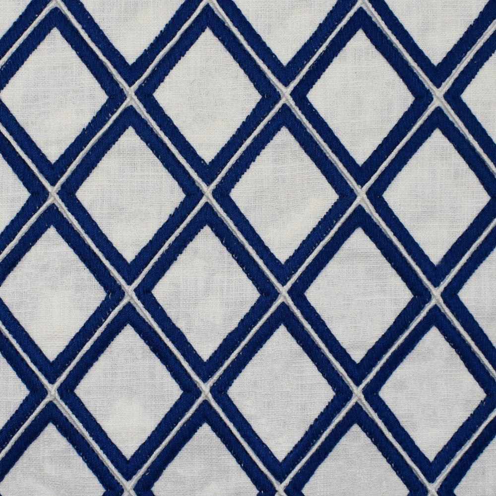 S1933 Cobalt by Greenhouse Fabric 100% Cotton With 100% Polyester Embroidery India 9,000 double rubs </p><p>Repeat: 3" H, 3" V 53" - Fabric Carolina -