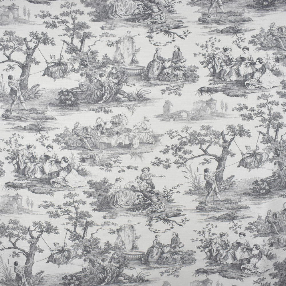S2575 Pewter by Greenhouse Fabric 100% Cotton PERU 15,000 </p><p>Repeat: 27" H, 27" V 54" - Fabric Carolina -