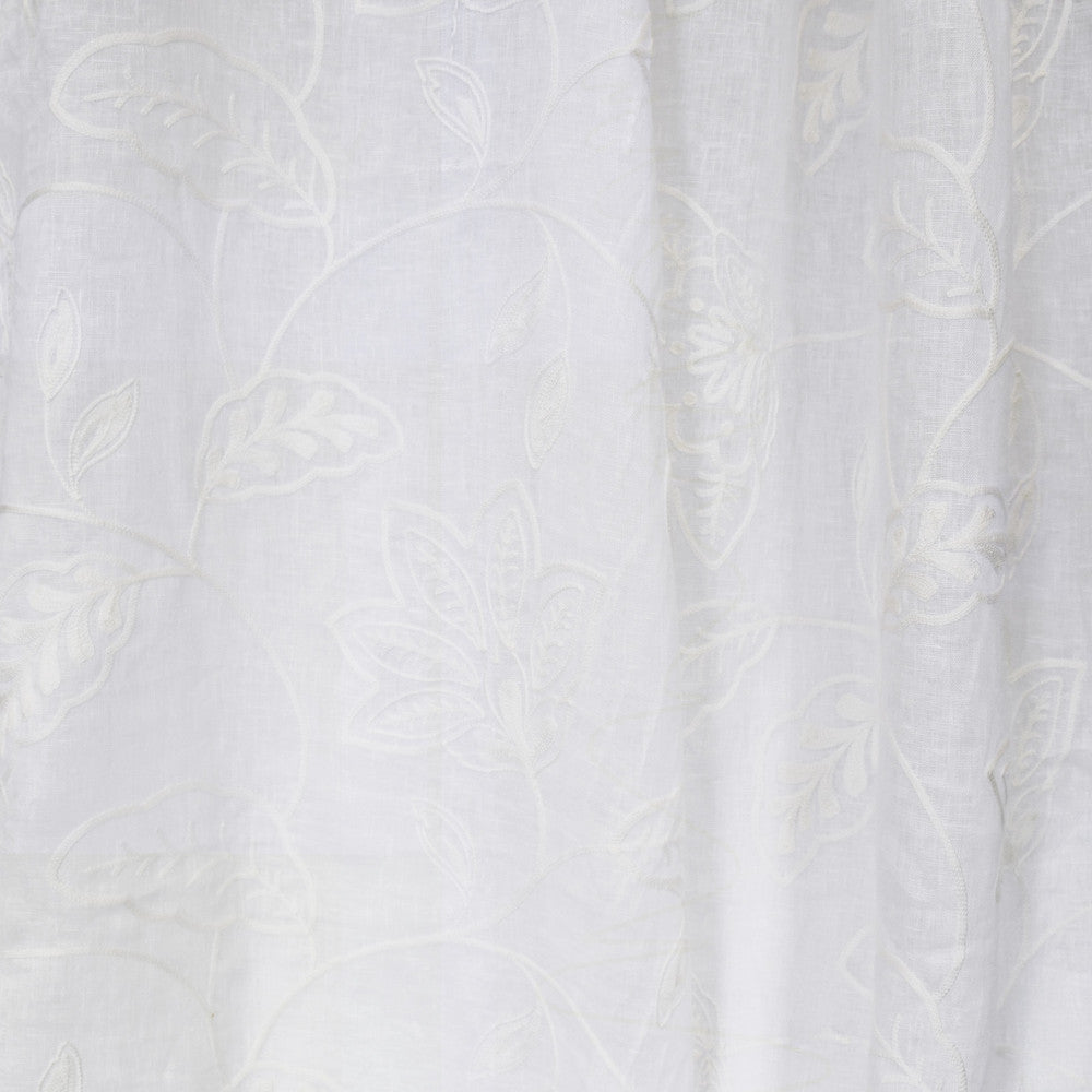S2620 Snow by Greenhouse Fabric 100% Linen With 100% Viscose Embroidery India Drapery double rubs </p><p>Repeat: 26.5" H, 15" V 54" - Fabric Carolina -