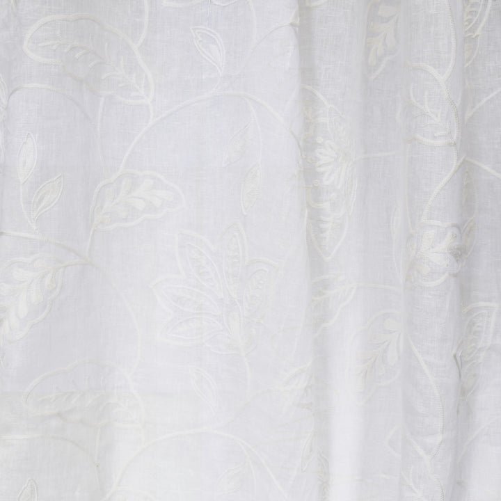 S2620 Snow by Greenhouse Fabric 100% Linen With 100% Viscose Embroidery India Drapery double rubs </p><p>Repeat: 26.5" H, 15" V 54" - Fabric Carolina -