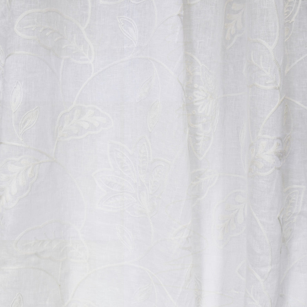 S2620 Snow by Greenhouse Fabric 100% Linen With 100% Viscose Embroidery INDIA Drapery </p><p>Repeat: 26.5" H, 15" V 54" - Fabric Carolina -