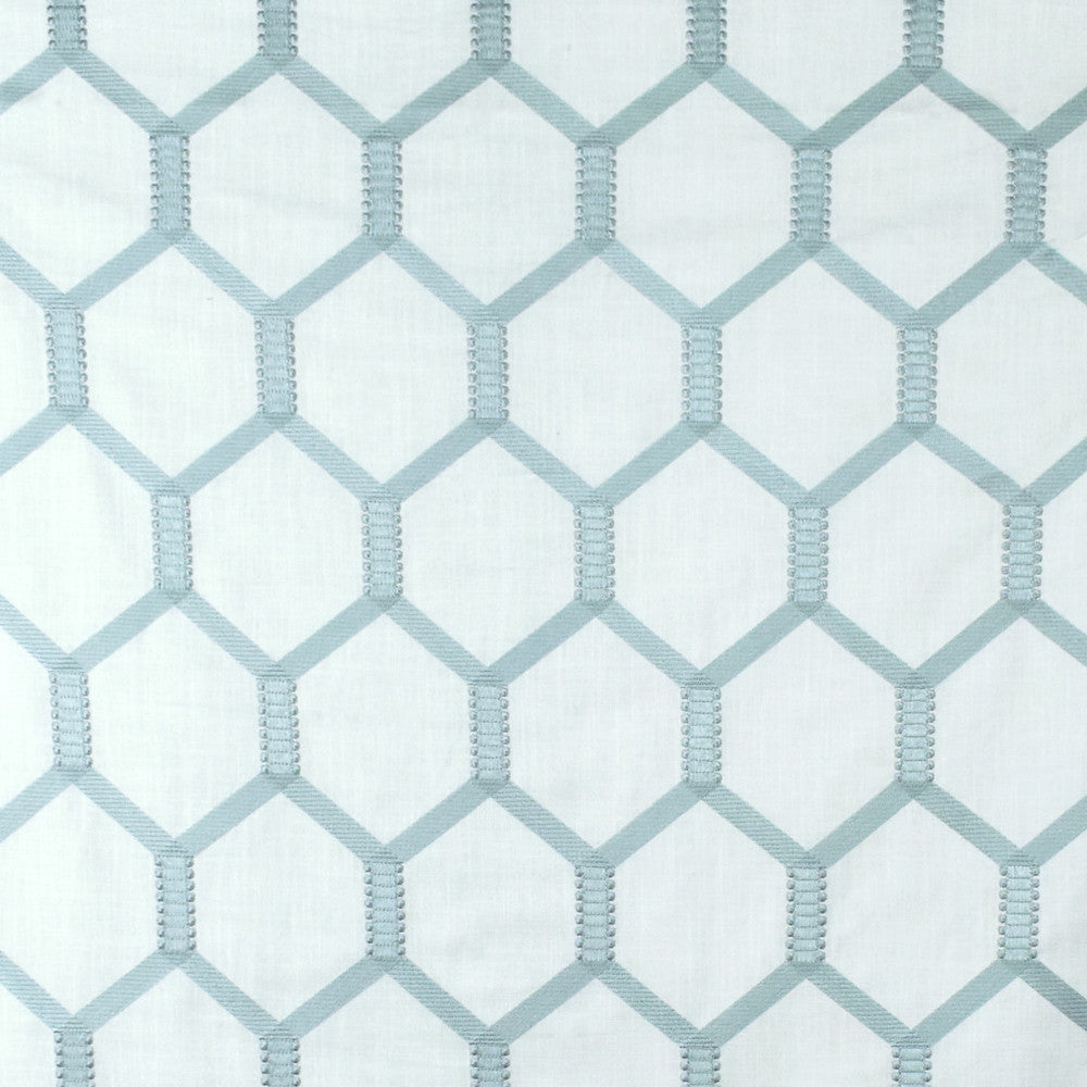 S2656 Sky by Greenhouse Fabric 70% Viscose, 30% Linen With 100% Viscose Embroidery INDIA 9,000 </p><p>Repeat: 5.43" H, 9.21" V 52" - Fabric Carolina -