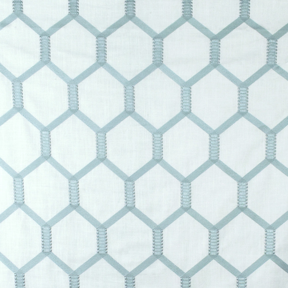 S2656 Sky by Greenhouse Fabric 70% Viscose, 30% Linen With 100% Viscose Embroidery India 9,000 double rubs </p><p>Repeat: 5.43" H, 9.21" V 52" - Fabric Carolina -