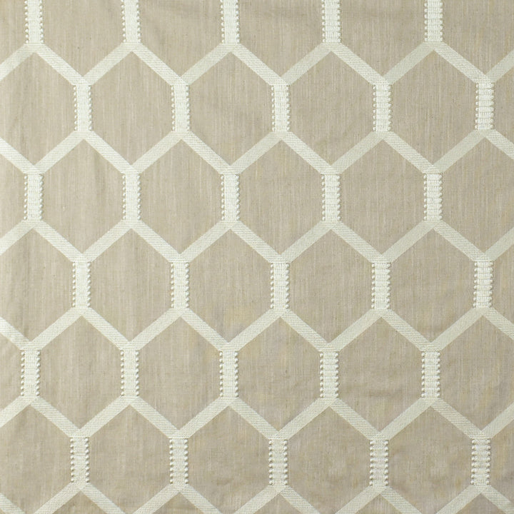 S2657 Oyster by Greenhouse Fabric 70% Viscose, 30% Linen With 100% Viscose Embroidery INDIA 9,000 </p><p>Repeat: 5.43" H, 9.21" V 52" - Fabric Carolina -