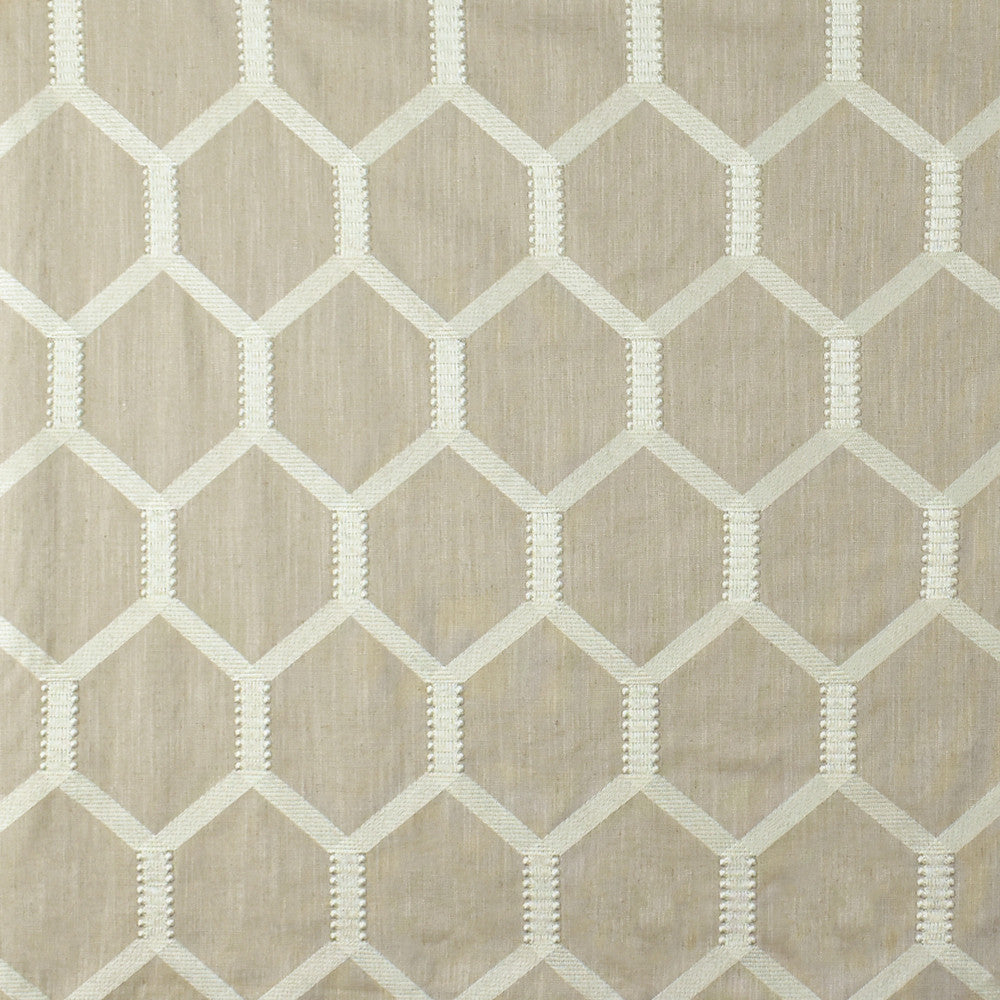 S2657 Oyster by Greenhouse Fabric S34: Statement Embroideries 70% Viscose, 30% Linen With 100% Viscose Embroidery India 9,000 double rubs </p><p>Repeat: 5.43" H, 9.21" V 52" - Fabric Carolina -