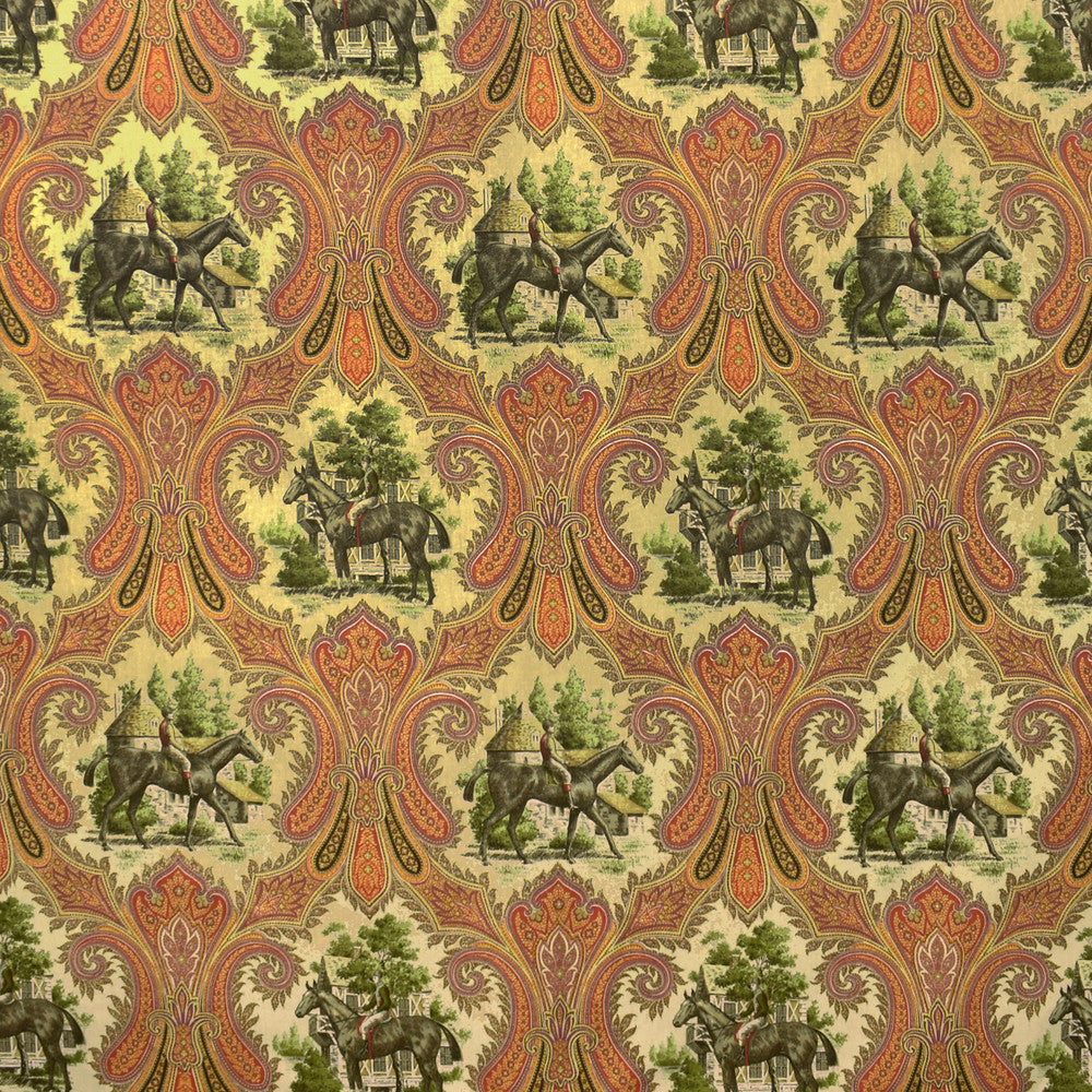 S2718 Spice by Greenhouse Fabric S35: Statement Prints 100% Cotton India 15,000 double rubs Soil & Stain Repellent </p><p>Repeat: 13.5" H, 18" V 54" - Fabric Carolina -