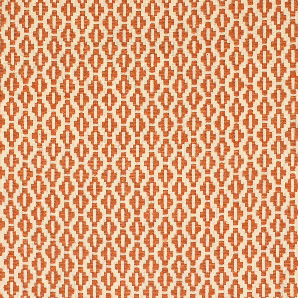 S2846 Rust by Greenhouse Fabric S38: Capri Colors 65% Polyester, 35% Cotton India 50,000 double rubs </p><p>Repeat: .8" H, .75" V 54" - Fabric Carolina -
