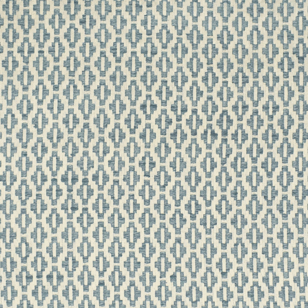 S3010 Aqua by Greenhouse Fabric S41: Capri Blues 65% Polyester, 35% Cotton India 50,000 double rubs </p><p>Repeat: .8" H, .75" V 54" - Fabric Carolina -