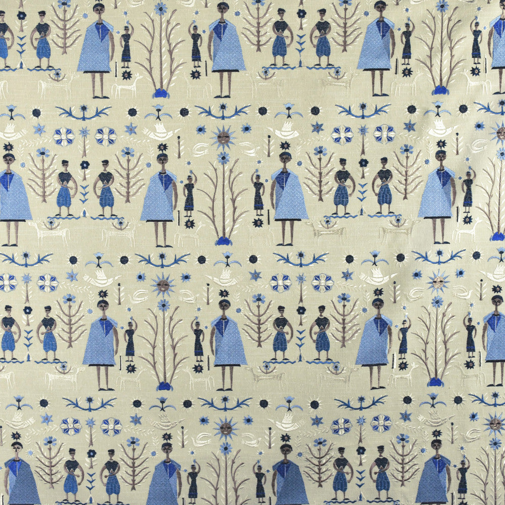 S3022 Dream Blue by Greenhouse Fabric 57% Polyester, 43% Cotton With 57% Polyester, 43% Cotton Embroidery India 9,000 </p><p>Repeat: 17" H, 17.625" V 50" - Fabric Carolina -