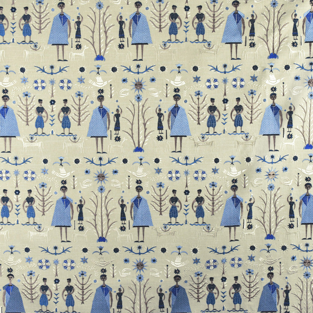 S3022 Dream Blue by Greenhouse Fabric 57% Polyester, 43% Cotton With 57% Polyester, 43% Cotton Embroidery India 9,000 double rubs </p><p>Repeat: 17" H, 17.625" V 50" - Fabric Carolina -