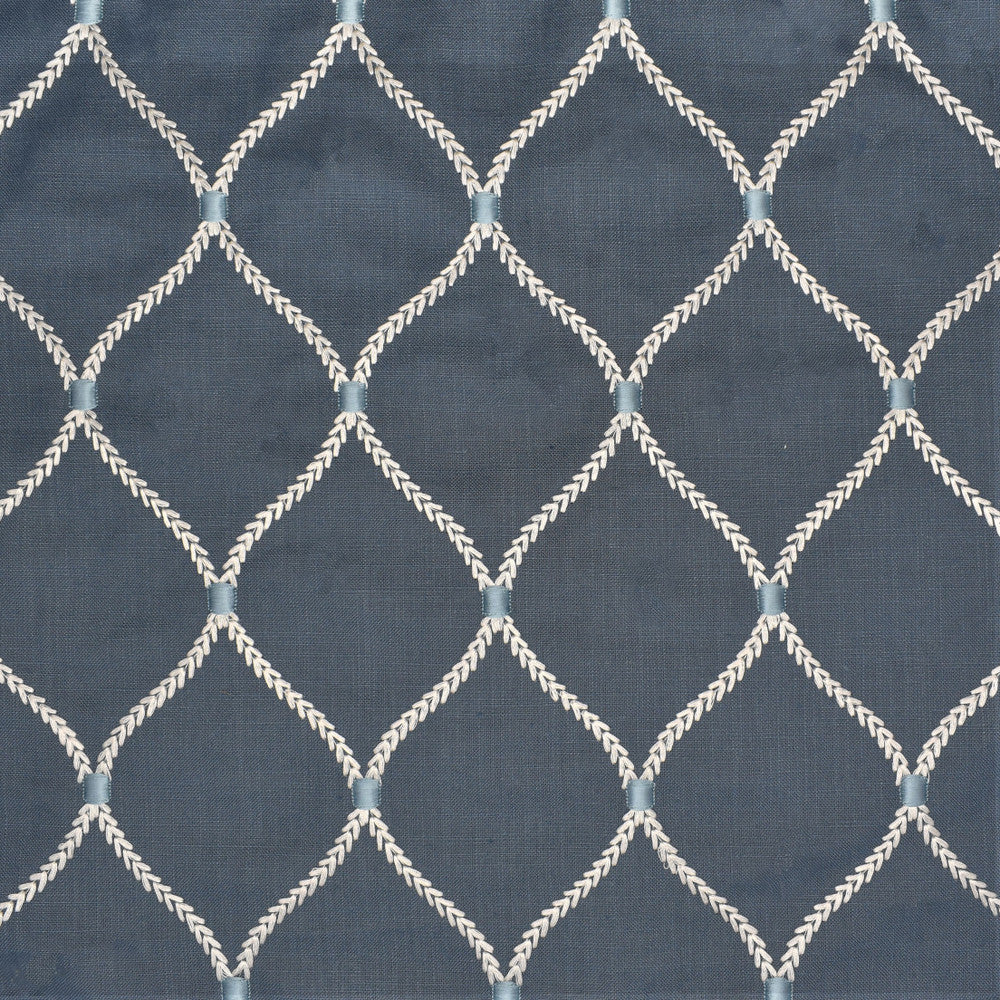 S3038 Sapphire by Greenhouse Fabric 70% Rayon, 30% Linen With 100% Rayon Embroidery INDIA 9,000 </p><p>Repeat: 4.25" H, 6.25" V 52" - Fabric Carolina -