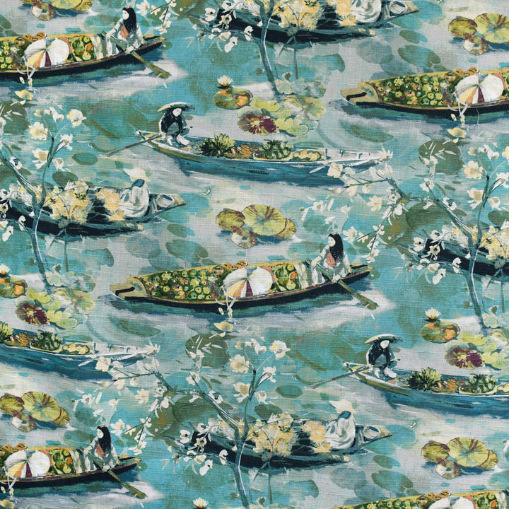 S3615 Lagoon by Greenhouse Fabric 95% Polyester, 5% Linen China 53,000 </p><p>Repeat: 28" H, 27" V 58" - Fabric Carolina -