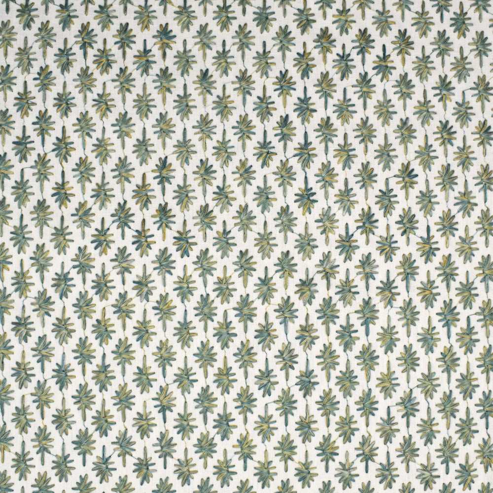 S3942 Seaglass by Greenhouse Fabric 50% Polyester, 50% Cotton With 100% Viscose Embroidery India 9,000 </p><p>Repeat: 1.1" H, 1.2" V 52" - Fabric Carolina -