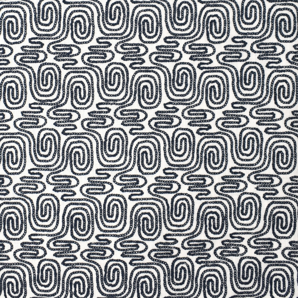S4030 Navy by Greenhouse Designer Fabric S54: Baltic 73% Cotton, 27% Polyester With 100% Cotton Embroidery India DRAPERY double rubs </p><p>Repeat: 6" H, 6" V 56" - Swanky Fabrics -
