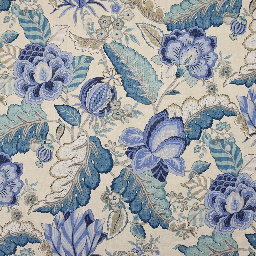 S4808 Blues by Greenhouse Fabric 100% Cotton Spain 6,000 </p><p>Repeat: 27" H, 35.5" V 54" - Fabric Carolina -
