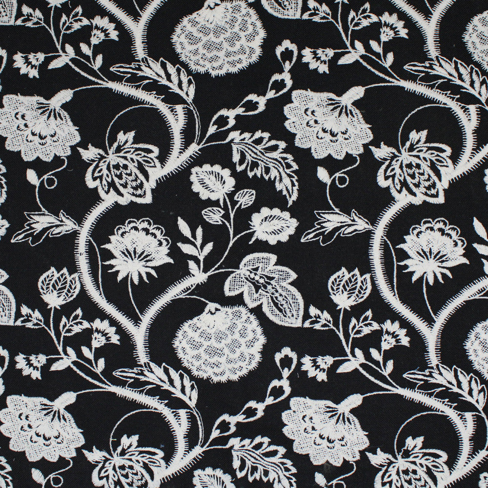 S5058 Black by Greenhouse Fabric 70% Polyester, 30% Cotton India Drapery </p><p>Repeat: 8.5" H, 9.45" V 54" - Fabric Carolina -