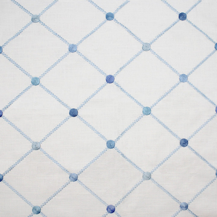 S5073 Porcelain Blue by Greenhouse Designer Fabric 80% Cotton, 20% Viscose With 100% Viscose Embroidery India 7,500 </p><p>Repeat: 4.375" H, 5.125" V 52" - Swanky Fabrics -