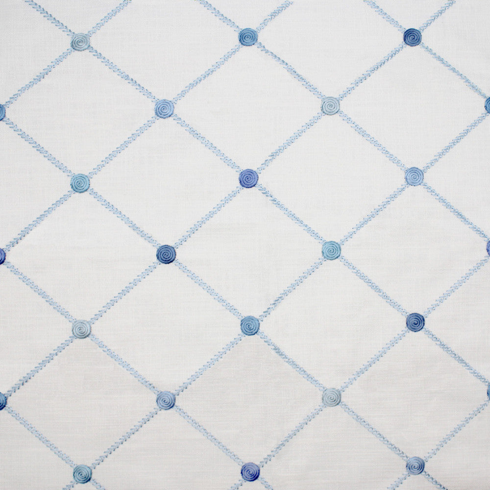 S5073 Porcelain Blue by Greenhouse Fabric 80% Cotton, 20% Viscose With 100% Viscose Embroidery India 7,500 </p><p>Repeat: 4.375" H, 5.125" V 52" - Fabric Carolina -