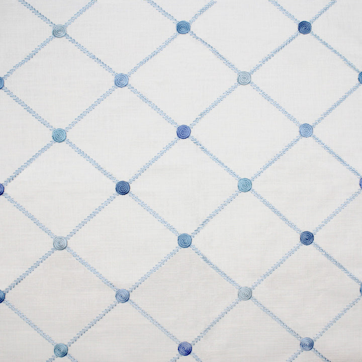 S5073 Porcelain Blue by Greenhouse Fabric 80% Cotton, 20% Viscose With 100% Viscose Embroidery India 7,500 </p><p>Repeat: 4.375" H, 5.125" V 52" - Fabric Carolina -