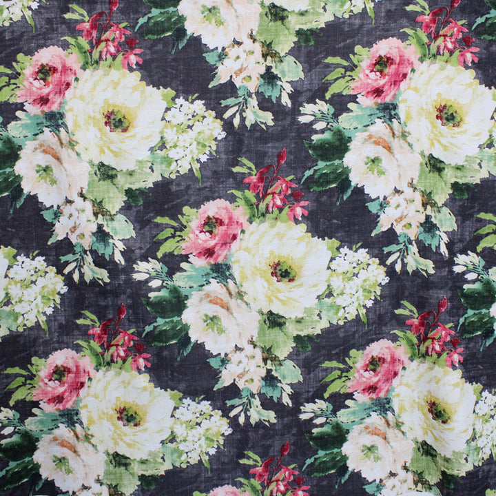 S5197 Charcoal by Greenhouse Fabric 75% Cotton, 25% Linen Pakistan 20,000 </p><p>Repeat: 27.25" H, 24.75" V 56" - Fabric Carolina -
