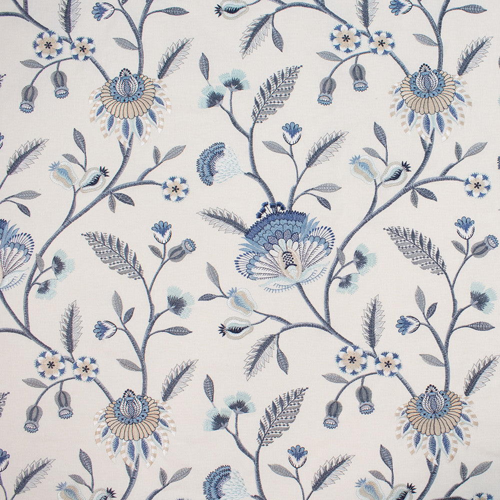 S5819 Dream Blue by Greenhouse Fabric 52% Recycled Polyester, 48% Cotton With 100% Viscose Embroidery India 9,000 </p><p>Repeat: 17" H, 18.5" V 51" - Fabric Carolina -