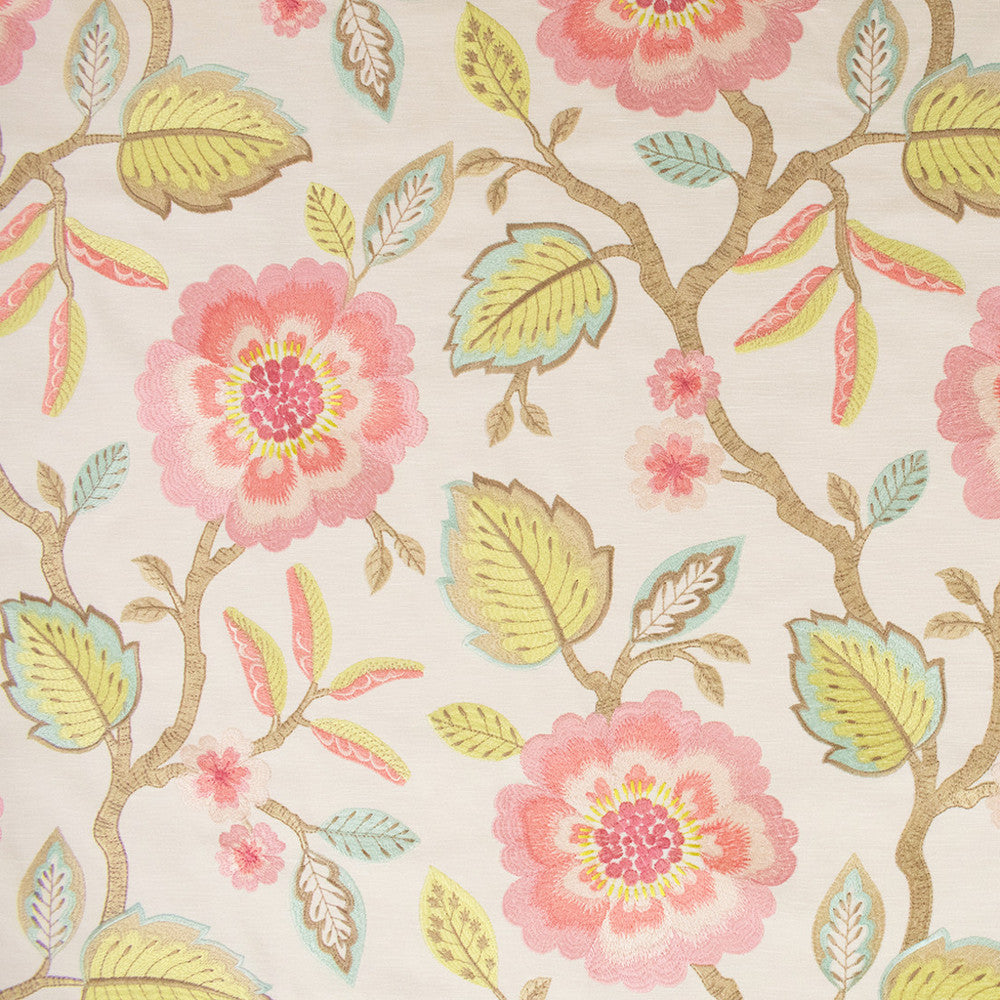 S6344 Bella Pink by Greenhouse Fabric 76% Polyester, 24% Cotton With 100% Viscose Embroidery India 9,000 </p><p>Repeat: 17" H, 18.25" V 51" - Fabric Carolina -