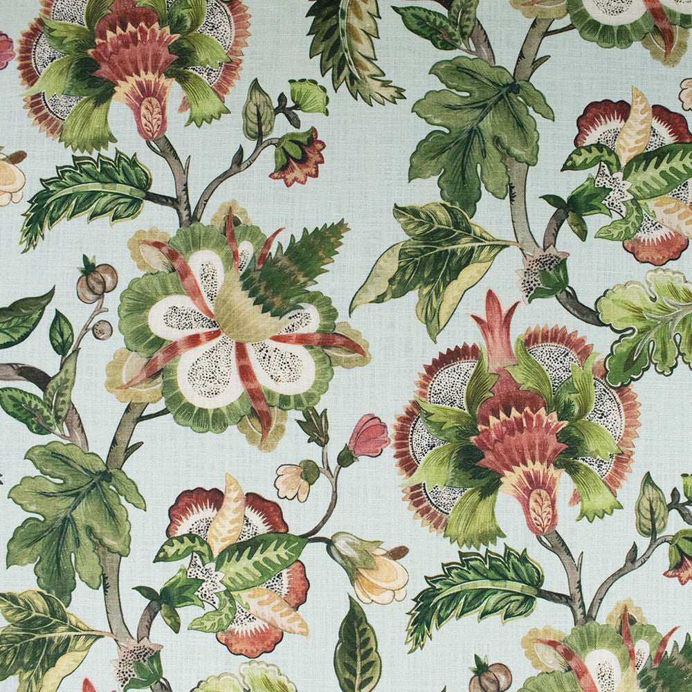 S6389 Mist by Greenhouse Fabric 100% Cotton India 10,000 </p><p>Repeat: 27" H, 27" V 54" - Fabric Carolina -