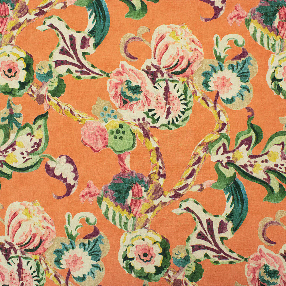 S6427 Coral by Greenhouse Designer Fabric 100% Cotton Spain 57,000 </p><p>Repeat: 13.5" H, 34" V 54" - Swanky Fabrics -