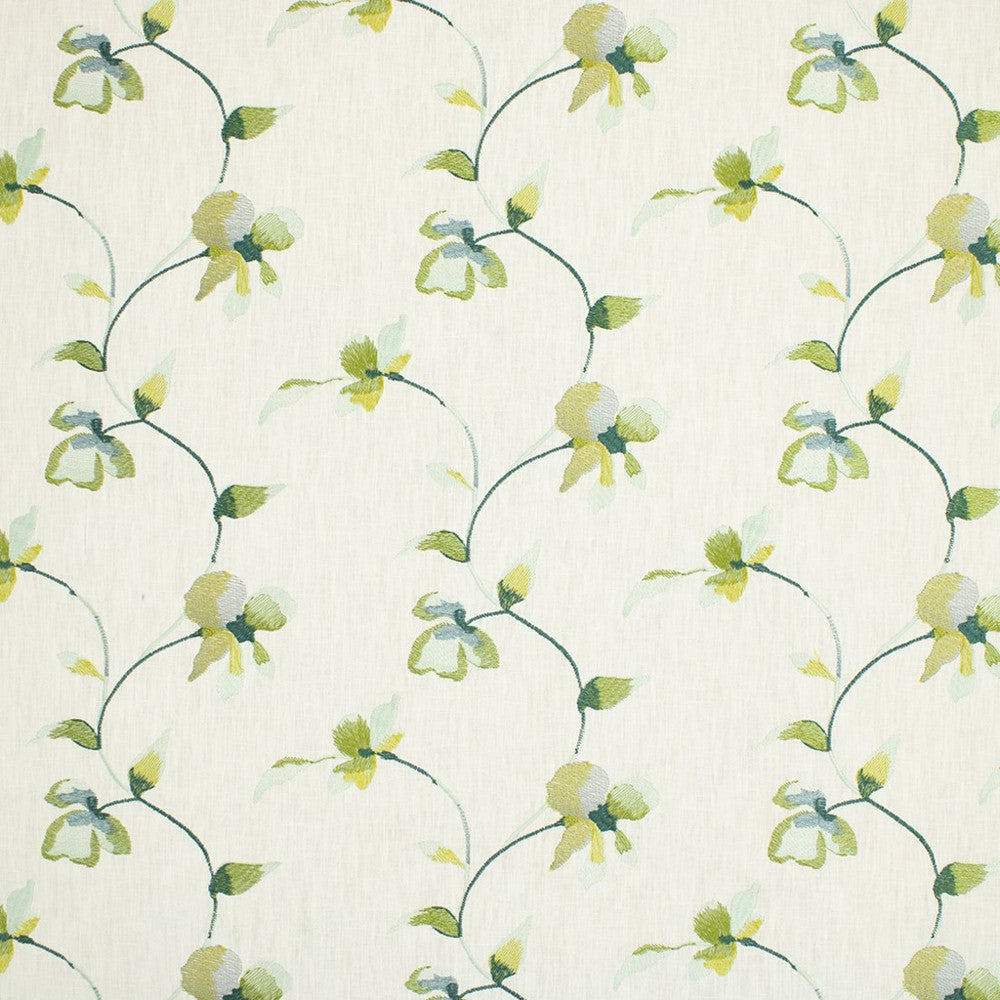 S6914 Green by Greenhouse Fabric 52% Polyester, 48% Cotton With 100% Viscose Embroidery India DRAPERY </p><p>Repeat: 17.5" H, 9.25" V 52" - Fabric Carolina -