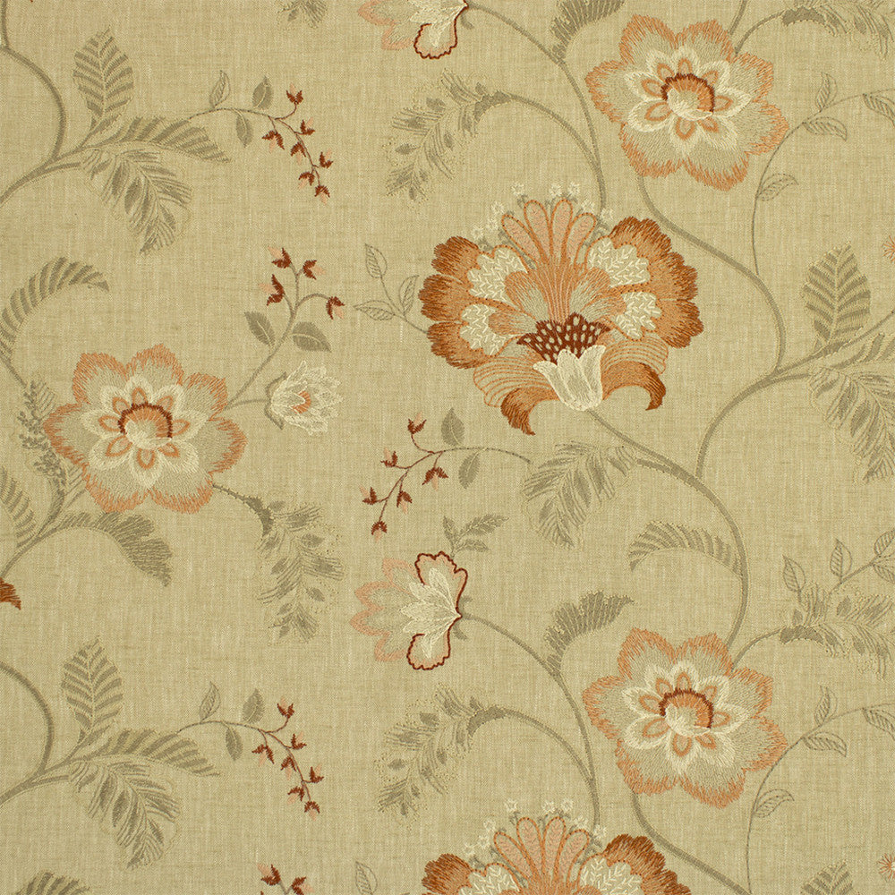 S6980 Desert Rose by Greenhouse Designer Fabric 77% Polyester, 23% Cotton With 100% Rayon Embroidery India 6,000 </p><p>Repeat: 26" H, 12.37" V 54" - Swanky Fabrics -