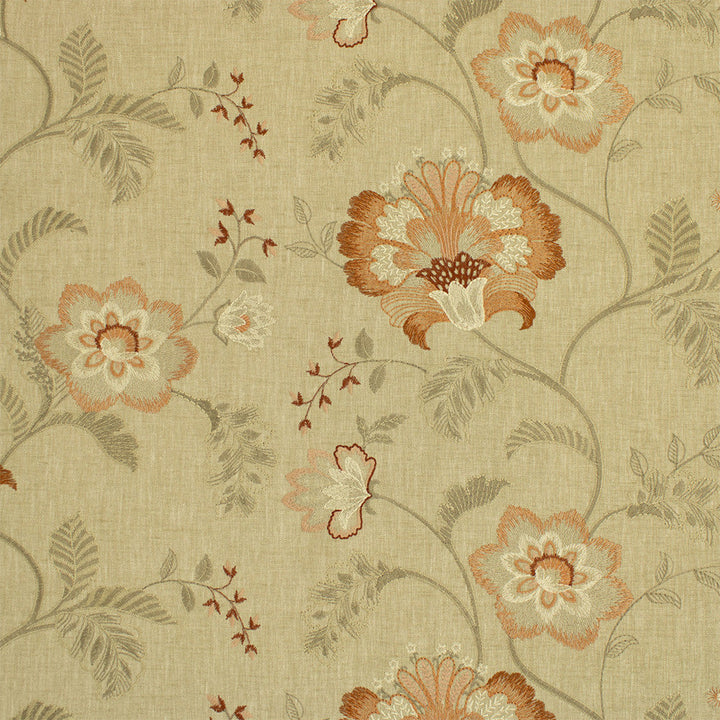 S6980 Desert Rose by Greenhouse Designer Fabric 77% Polyester, 23% Cotton With 100% Rayon Embroidery India 6,000 </p><p>Repeat: 26" H, 12.37" V 54" - Swanky Fabrics -