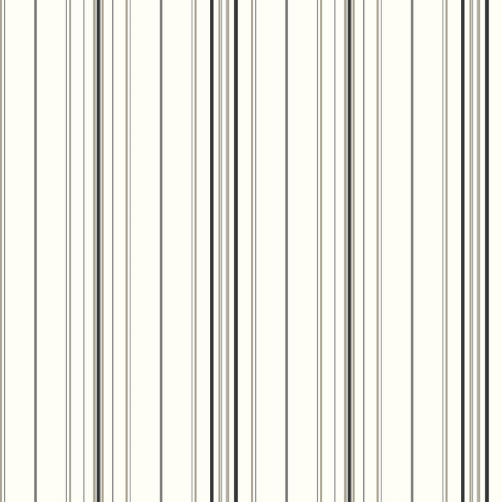 Wide Pinstripe Black & Bronze Wallpaper by Inspired by Color Black & White, III Covers about 56.4 square feet 20.5-in by 33-ft long roll Prepasted 0 - Fabric Carolina -