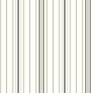 Wide Pinstripe Black & Bronze Wallpaper by Inspired by Color
