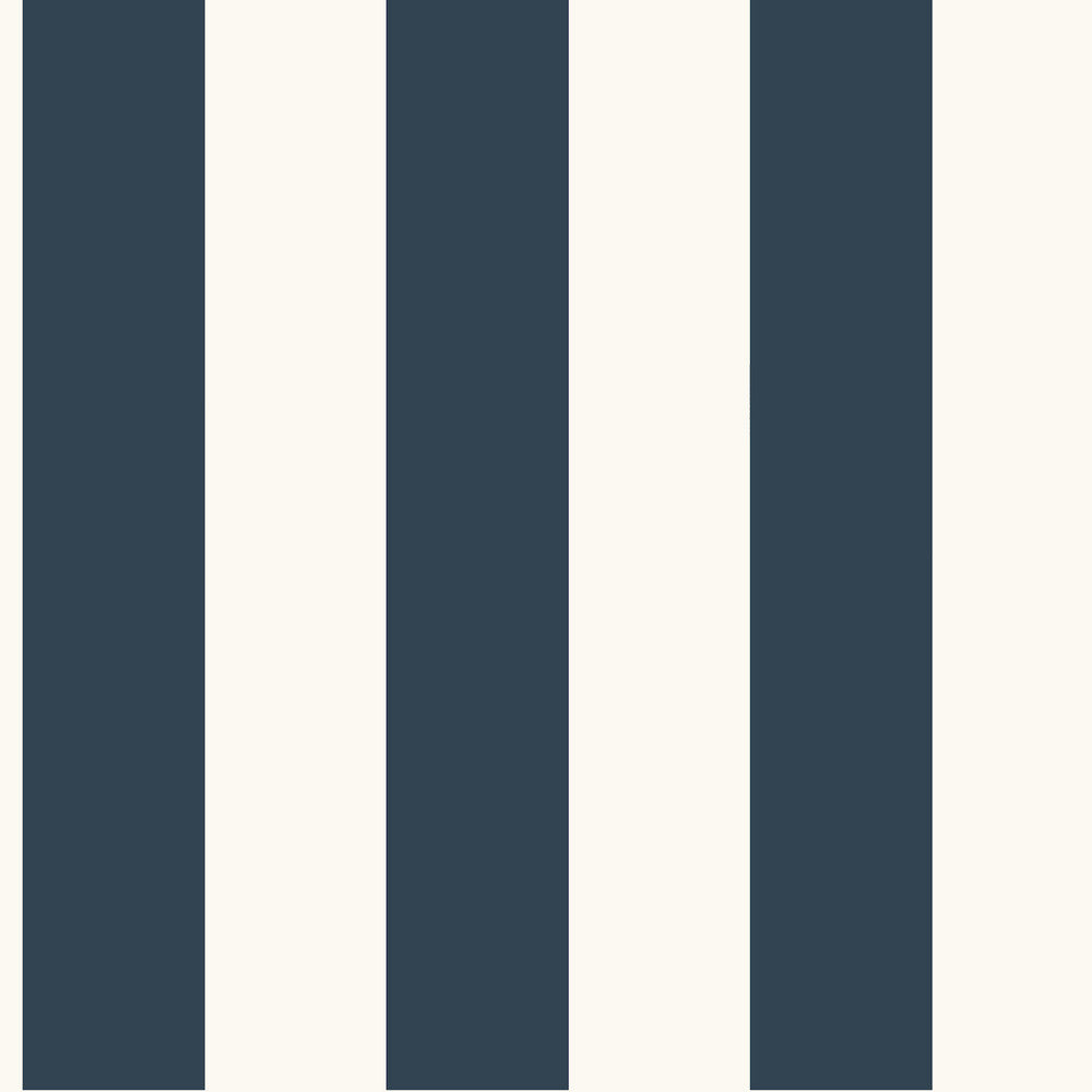 Awning Stripe Navy Wallpaper by York Wallcoverings Water's Edge Resource Library Covers about 56.4 square feet 20.5-in by 33-ft long roll Prepasted 0 - Fabric Carolina -