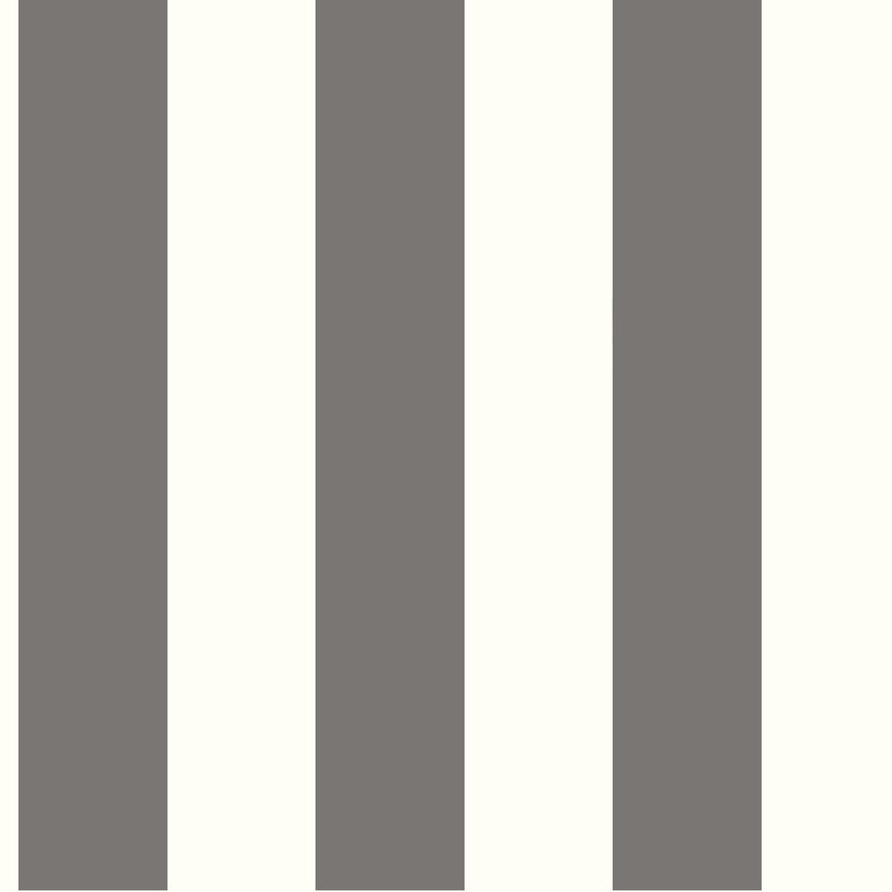 Grey & White 3-in Stripe Wallpaper by York Wallcoverings Stripes Resource Library Covers about 56.4 square feet 20.5-in by 33-ft long roll Prepasted 0 - Fabric Carolina -