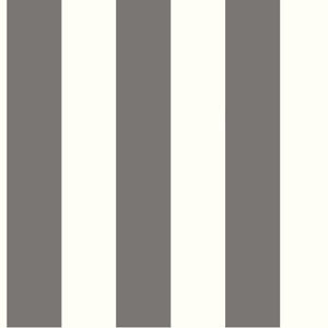 Grey & White 3-in Stripe Wallpaper by York Wallcoverings