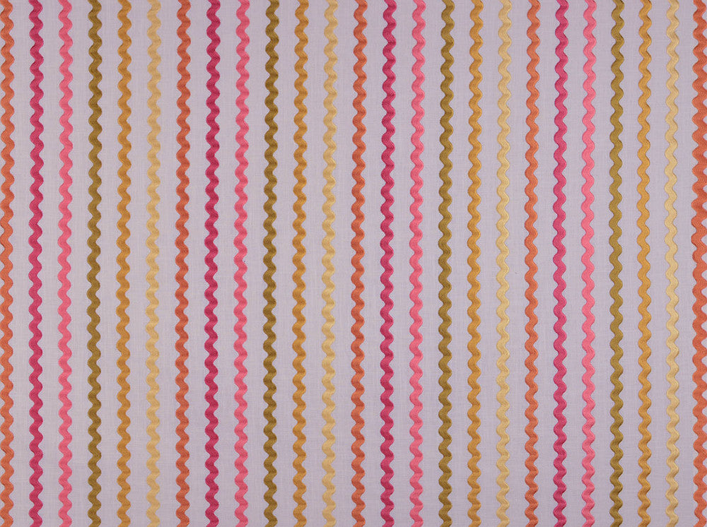 Samba Coral Pink 747 by Covington Fabric our website for purchase 79% Viscose/21% Linen India 50000 Horizontal: 10.5" and Vertical: 1" 55" - Fabric Carolina -