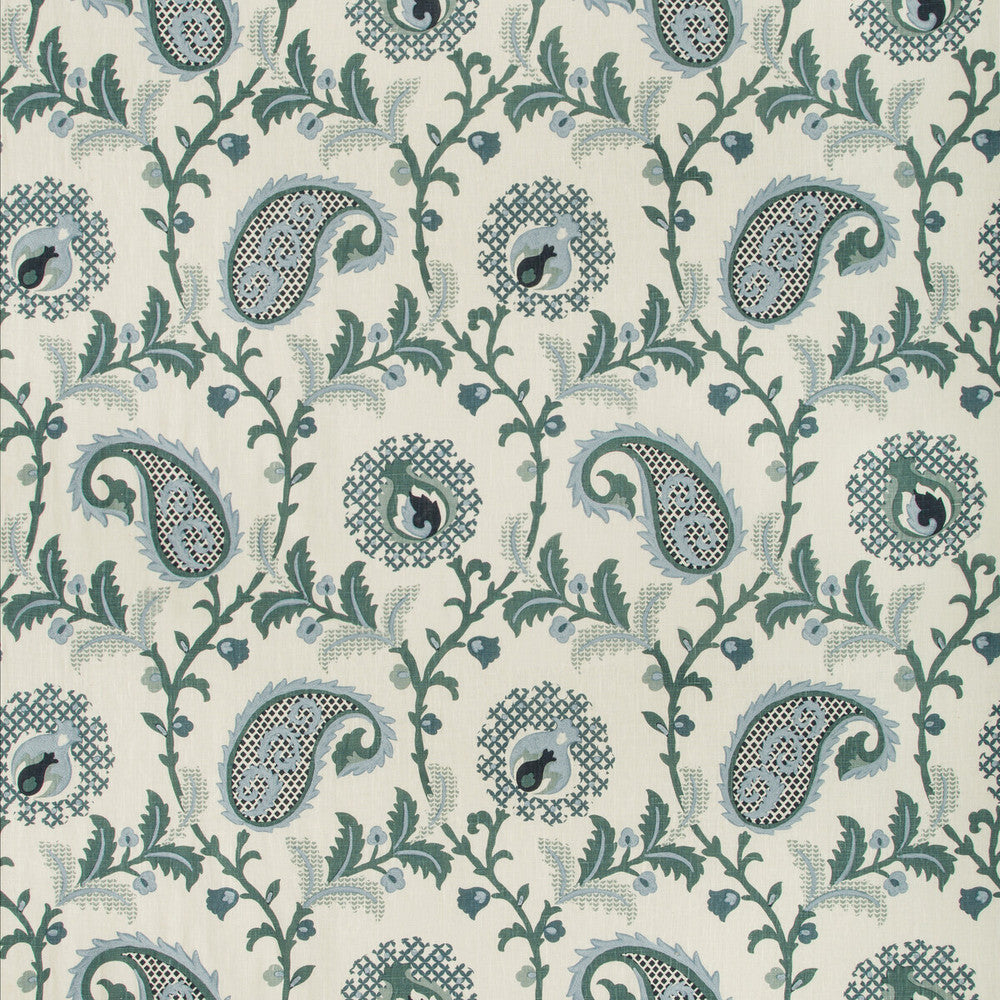 Saudade Paisley Bay by Kravet Design Fabric BARCLAY BUTERA SAGAMORE LINEN - 92%;SPUN POLYESTER - 8% India Horizontal: 26.75 and Vertical: 25.5 54 - Fabric Carolina -