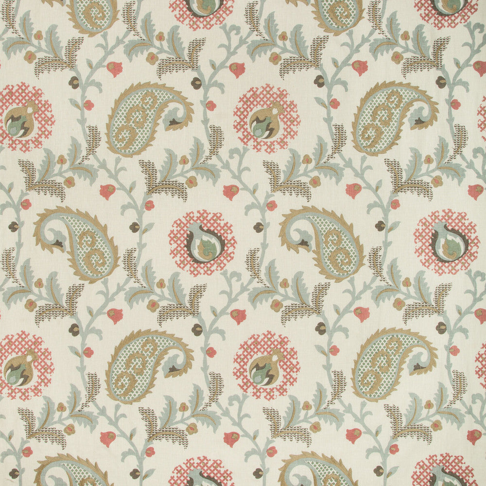 Saudade Paisley Paradiso by Kravet Design Fabric BARCLAY BUTERA SAGAMORE LINEN - 92%;SPUN POLYESTER - 8% India - Horizontal: 26.75 and Vertical: 25.5 54 - Fabric Carolina -