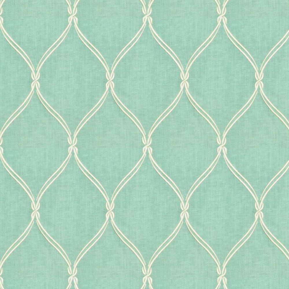 Sayso 4 Spa by Stout Fabric Rainbow Library Spa/Teal 100% Linen Embroidery INDIA WYZENBEEK 3 000 DOUBLE RUB WEAR TEST (LIGHT DUTY) Horizontal: 7.375 and Vertical: 12.875 51.25 in - Fabric Carolina -