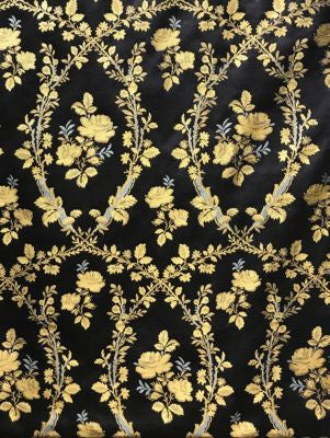<p>Lampas Torcello Gold On Black SB78010001 by Scalamandre Fabric</p><p><strong>Required Minimum Quantity Purchase: Fabrics by the yard 1 YARD MINIMUM </p><p>Book: CLASSICS</p><p>Content: 100% SILK</p><p>Origin: ITALY</p><p>Performance: LIGHT DUTY</p><p>Repeat: Horizontal: 25" and Vertical: </p><p>Width: 55</p>