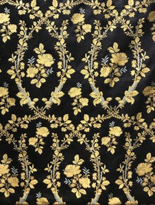 Scalamandre Fabric Lampas Torcello Gold On Black