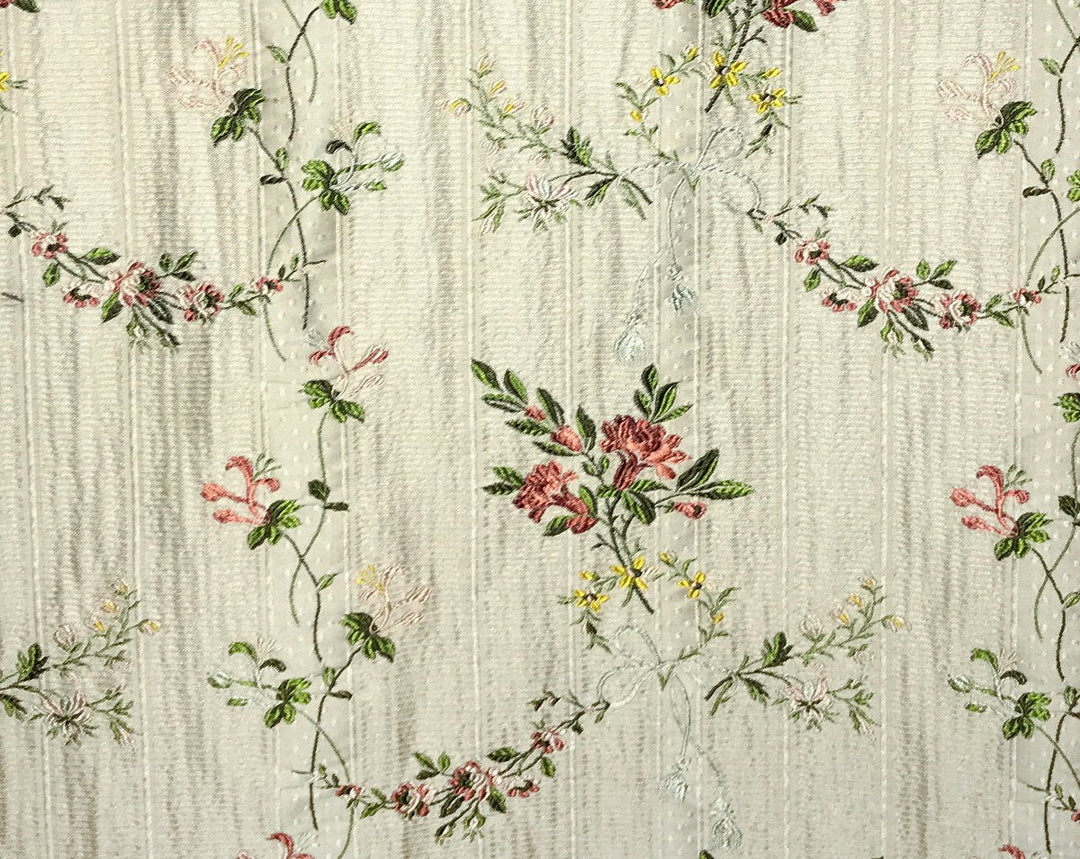 Broche Orleans Multi On White SB93260001 by Old World Weavers Designer Fabric