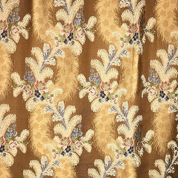 Cheverny/Raspberry.Blue, Cocoa Sb 00120289 by Old World Weavers Fabric CLASSICS 50% SILK 45% VISCOSE 5% COTTON ITALY LIGHT DUTY Horizontal: 18.5" and Vertical: 11" 55" - Fabric Carolina -